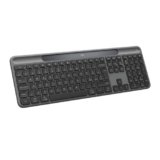 Logitech Signature Slim Solar+, tastiera wireless alimentazione a luce solare e artificiale, batteria resistente che dura fino a 10 anni, tasti personalizzabili, Bluetooth, Italiano QWERTY – Grafite
