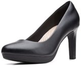 Clarks womens Ambyr Joy Pump, Black Leather, 8 US