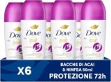 Dove, Deodorante Roll On Advanced Care Açai, Antitraspirante, Formula Delicata Con Tripla Azione Idratante, Protezione Fino a 48 Ore, Unisex, 6 Pezzi da 50 ml