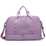 Sports Travel Duffel Bag for Women,Light Gym Bag with Shoe Compartment,Large Capacity Weekender Overnight with Wet Pocket for Lady Travel, Gym, Yoga （Purple）