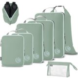Cipway Compression Packing Cubes, Lightweight Travel Luggage Organizers with Shoe, Toiletry & Laundry Bags, Travel Essentials for Carry-on Suitcase (8 Piece, Sage Green)