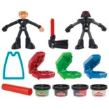 Play-Doh Star Wars Squish & Slice Lightsabers Playset, Bendy 4 Inch Luke Skywalker & Darth Vader Action Figures, Imagination Toys for 4 Year Old Boys & Girls & Up