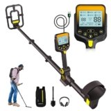 Metal Detector Professionali – 2000mAH Ricaricabile Metal Detector Oro per Adulti con Display LCD, Alta Precisione, Bobina di Ricerca IP68 Impermeabile da 10″, Pieghevole e Retrattile