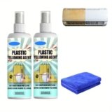 Plastica ingiallimento rimozione restauratore spray, 100 ml detergente per plastica, ingiallimento, rimozione di nicotina, spray detergente, ingiallimento per superfici in PVC e plastica bianca (2