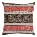 pillowerus Persian Throw Pillow Covers Red and Black – 16 x 16 Inches Decorative Southwestern Kilim Pillows, Boho Room Decor for Couch, Bohemian Outdoor Case for Farmhouse, Aztec, Ottoman