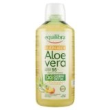 Equilibra Integratori Alimentari, Buon Aloe Vera 95%, Integratore Aloe Vera da Bere Puro o Diluito, Aloin Free, Detox, Pura Polpa, Senza Aggiunta di Acqua, con Succo di Pesca, Senza Glutine, 1 Litro