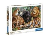 Clementoni- Puzzle Gatos Salvajes 500pzs Does Not Apply Collection-Wild Cats-500 Made in Italy, 500 Pezzi, Animali, Divertimento per Adulti, Multicolore, Medium, 35126