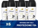 Dove, Deodorante Roll On Advanced Care Invisible Dry, Deodorante Antitraspirante, Formula Anti Macchia Con Tripla Azione Idratante, Protezione Fino a 48 Ore, Deodorante Uomo e Donna, 6 Pezzi da 50 ml