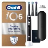 Oral-B Spazzolino Elettrico Ricaricabile iO6 Nero, 1 Spazzolino + 1 Dentifricio Sensibilità e Gengive Calm 75ml