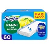 Swiffer Wet Lavapavimenti, 60 Panni Umidi, Limone, Maxi Formato, Lava Pavimenti, Pulizia Igienica Profonda, Rimuove Sporco e Batteri, per Tutti I Tipi di Pavimenti