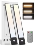 Tnight 2 Pack Led Sottopensile Cucina Senza Fili,30cm Dimmerabile Magnetica Ricaricabile Luce Armadio Led con Sensore&Telecomando,Lampada per Cucina Scale Soggiorno Bagno Camere da Letto