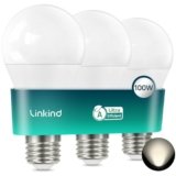 Linkind Lampadina LED ultra efficiente E27 1521 lm, 7,2 W = 100 W, Bianco neutro 4000 K, Classe di efficienza energetica A, Non dimmerabile, Lampadina a risparmio energetico A60 E27, Pacco da 3