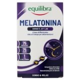 Equilibra Integratori Alimentari, Melatonina, Integratore per Ridurre il Tempo Richiesto per Prendere Sonno, Effetto Benefico Anche in Caso di Jet Lag, a Base di Melatonina, 75 Compresse