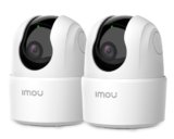 Imou Kit Telecamera Wi-Fi Interno 3MP, 2K Videocamera di Sorveglianza, Tracciamento del Movimento con Sirena, con Rilevamento Umano, Audio Bidirezionale, Funziona con Alexa, 2.4ghz, Ranger 2C Pack2