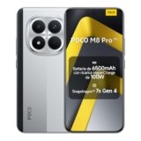 Xiaomi POCO M8 Pro 5G, Smartphone 12+512GB, Display AMOLED CrystalRes 6,83″ 1.5K, Snapdragon® 7s Gen 4, Fotocamera 50MP Light Fusion 800 con OIS, IP68, Argento, Garanzia 2 anni, Caricatore non incluso
