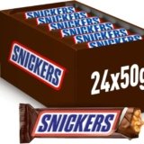 Snickers Barretta con Caramello e Arachidi Tostate Ricoperta al Cioccolato, 24 Barrette X50G (1200G), Idee Regalo Natale, Nuova versione