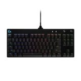 Logitech G PRO TKL Tastiera Gaming Meccanica, GX Blue Clicky Switch, LIGHTSYNC RGB, Design Portatile Tenkeyless, Pensato per Esport Gaming, Micro Cavo USB Rimovibile, QWERTY US Layout, Nero