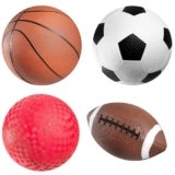 Bedwina Palloni sportivi con pompa a mano per bambini – (confezione da 4) Il set di palloni sportivi da 6 pollici di diametro include pallone da calcio e pallone da basket