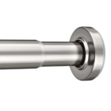 AmazerBath Asta per tenda da doccia a tensione a molla, 80-190 cm, resistente, antiruggine, asta regolabile per tenda da doccia, senza trapano, facile installazione segmentata, nichel