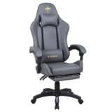KAGMII Gaming Chair with Footrest & Massage Lumbar Support, Computer Ergonomic Gamer Chair, Office Video Game Chairs with Adjustable Height and Backrest