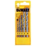 DEWALT SET PUNTE PER MURATURA – Set 5 punte punte per muratura in cassetta di plastica. Diametri: 4, 5, 6, 8, 10 mm DT6952-QZ