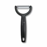 Victorinox Pelapatate Ypso, Pelaverdure Universale, per Frutta e Verdura, Bordo Seghettato, Doppio Taglio, Extra Affilato, Swiss Made, Nero