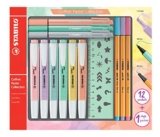 STABILO Pastel Collection – Set Creativo – 6 evidenziatori swing cool pastel, 3 fineliner point 88, 3 pointMax, 1 righello stencil
