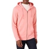 Amazon Essentials Men’s Long-Sleeve French Terry Full-Zip Hoodie (Available in Big & Tall), Peach, Large