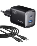 INIU 30W Caricatore USB C, Presa alimentatore con USB-C cavo, PD Compatto Caricatore Rapido, 2-Porto GaN Caricabatteria Rapido per iPhone 17 16 Pro Max, iPad Air, Samsung S25 S24 Ultra, Pixel, Xiaomi