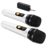 ALPOWL Microfono Wireless, doppio microfono dinamico Bluetooth digitale con ricevitore ricaricabile, portata 60M, microfono per canto, karaoke, riunioni, chiesa, matrimonio