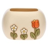 THUN, Cachepot in Ceramica Decorata a Mano con Iconica Decorazione Floreale Thun, Linea happy Country, 24×23.7×15 cm h
