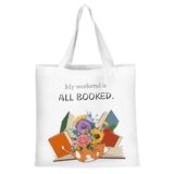 emzrivo Canvas Tote Bag for Women, Cute Book Totes Bags Shopping Reusable Grocery Bags Gifts for Book Lovers(Orange Cats)