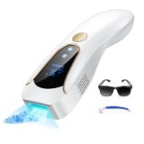Epilatore Luce Pulsata con Funzione Ghiaccio 19,35J, Luce Pulsata 9 Livelli Energia, Epilatore Laser Flash Continuo Automatico, Depilazione luce pulsata per Donna Braccia Ascelle Gambe Corpo
