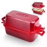 Demine Bread Pan Enameled Cast Iron Loaf Pan with Lid, Bread Oven, Dutch Oven Loaf Cast Iron for Baking Homemade Sourdough Bread
