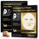 Snail Mucin Mask 4 Pack, Maschera Collagene Viso, Advanced Snail Mucin Glass Glow Hydrogel Mask with Snail Mucin Serum, Face Masks for Dry, Sensitive Skin, Korean Skin Care