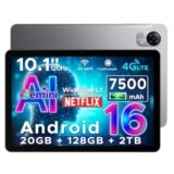 DOOGEE Tab G5 Android 16 Tablet con Sim, Tablet 10 Pollici Gemini AI, 20GB+128GB/2TB & T7200 Octa Core, 7500mAh, IPS HD 120Hz e Ultrasottile, 2 Altoparlanti/Widevine L1/8MP+5MP/Face ID/GPS-Grigio