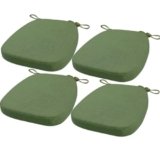 FIOVIP Cuscino per sedia con cinghie rimovibili, lavabile, doppio antiscivolo, alta elasticità(40X38X33CM(5CM),Verde agata,4 pezzi)