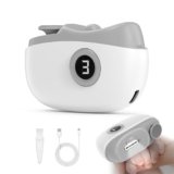 Tagliaunghie Elettrico, Tagliaunghie Automatico Con Luce LED + Indicatore, Regolazione a tre Velocità, Funzione di Taglio e Lucidatura Automatica + Stoccaggio di Residui Delle Unghie (Bianco)