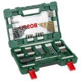 Bosch Set Da 91 Pezzi Di Punte E Bit V-Line In Titanio, Per Legno, Pietra E Metallo, Incl. Cacciavite A Cricchetto E Bacchetta Magnetica, Accessori Per Utensili Di Foratura E Avvitamento
