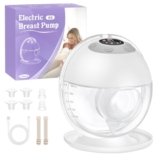 Haokoo Tiralatte Elettrico Indossabile Senza Mani, Tutto in Uno Tira Latte Neonati Elettrico per Uso Quotidiano e Lavoro, 4 Modalità 12 Livelli, Senza BPA, Flange 17/19/21/24/27 mm