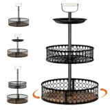 Heavy-Duty 3 Tier Lazy Susan Organizer, Upgraded DIY 4-in-1 Design Detachable Metal Rotating Spice Rack, Spice Organization for Kitchen Cabinet Countertop