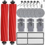 26 pezzi accessori per robot aspirapolvere Roborock QV 35A/QV 35S/QR598/QR798, 2 spazzole principali, 6 sacchetti per la polvere, 6 panni per la pulizia, 4 filtri HEPA, 6 spazzole laterali, 1 spazzola