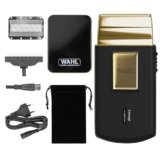 Wahl Travel Shaver Gold Edition Rasoio elettrico cordless e ricaricabile per uomo, ottimo per i viaggi, per tagliare capelli e barba, compatto e portatile