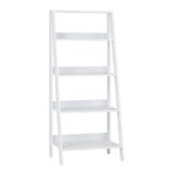 Walker Edison Sophia Modern 4 Shelf Ladder Bookcase , 55 Inch, White