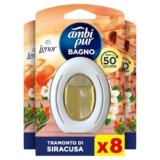Ambi Pur Bagno Profumatore Per Ambienti, 8 Profumatori Bagno, Fragranza Arancia, Diffusore Ambiente Con Tecnologia Elimina Odori, Durata Fino a 50 Giorni Per Profumatore