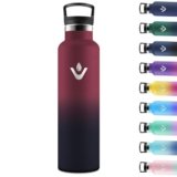 Motswedi Borraccia Termica 1 litro, Doppia Parete, Bottiglia Termica, a Prova di Perdite, Borraccia con Cannuccia, Acciaio Inox, Borracce Termiche, per Palestra, Outdoor, Campeggio, Rosso & Nero