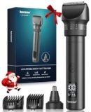 Beard Trimmer for Men – 42 Adjustable Length Settings Hair Clippers, Christmas Gift Professional Body Hair Trimmer for Men Precision Facial Hair Trimming Nose Trimmers LED Display Mustache Trimmers