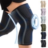 CAMBIVO 2 Pezzi Tutore Ginocchio con Stabilizzatori Laterali In PMMA e Gel Pad Rotulea, Ginocchiera Ortopedica Compressione Elastica per Legamenti, Menisco, Sportivo, Palestra, Pallavolo