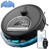Lefant M330Pro Robot Aspirapolvere Lavapavimenti con Mappatura, Navigazione dToF, 5000Pa, Evitamento PSD, Riconoscimento Tappeti, WiFi Alexa APP, per Peli Animali, Tappeti e Pavimenti Duri, Nero