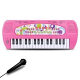 EKKBHKI 32 Keys Kids Piano Keyboard Toys, Multifunction Keyboard for Kids – Children Early Learning Educational Music Piano Toys for 3-8 Year Old Boys and Girls (Pink)